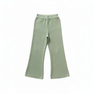 Sincerely Jules Sweater Knit Wide-Leg Pants – Size L – Sage Green